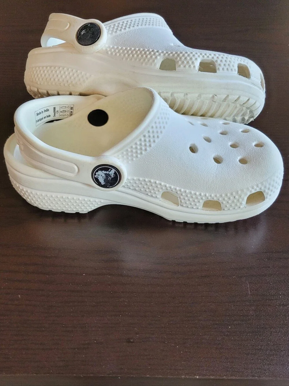Little Kiddie Crocs White Pretty Good Condition 8 C